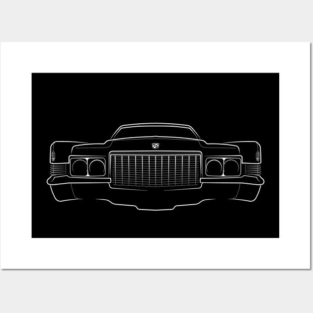 1970 Cadillac - front stencil, white Wall Art by mal_photography